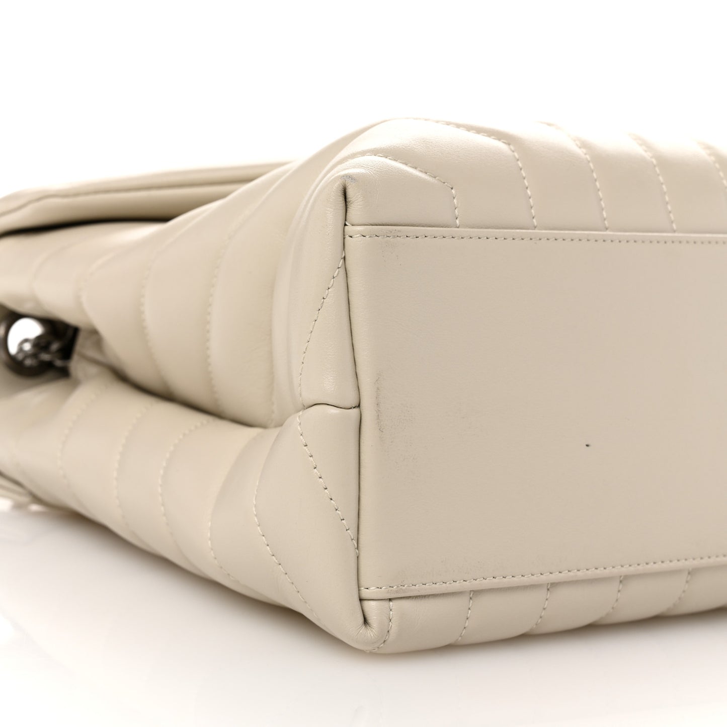 Calfskin Y Quilted Monogram Medium Loulou Chain Satchel Ivory