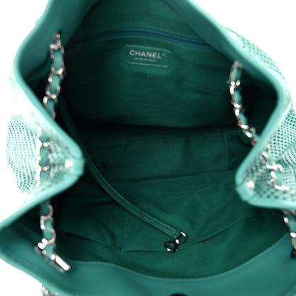 Chanel Calfskin Perforated Up In The Air North South Tote Green 5 of 11