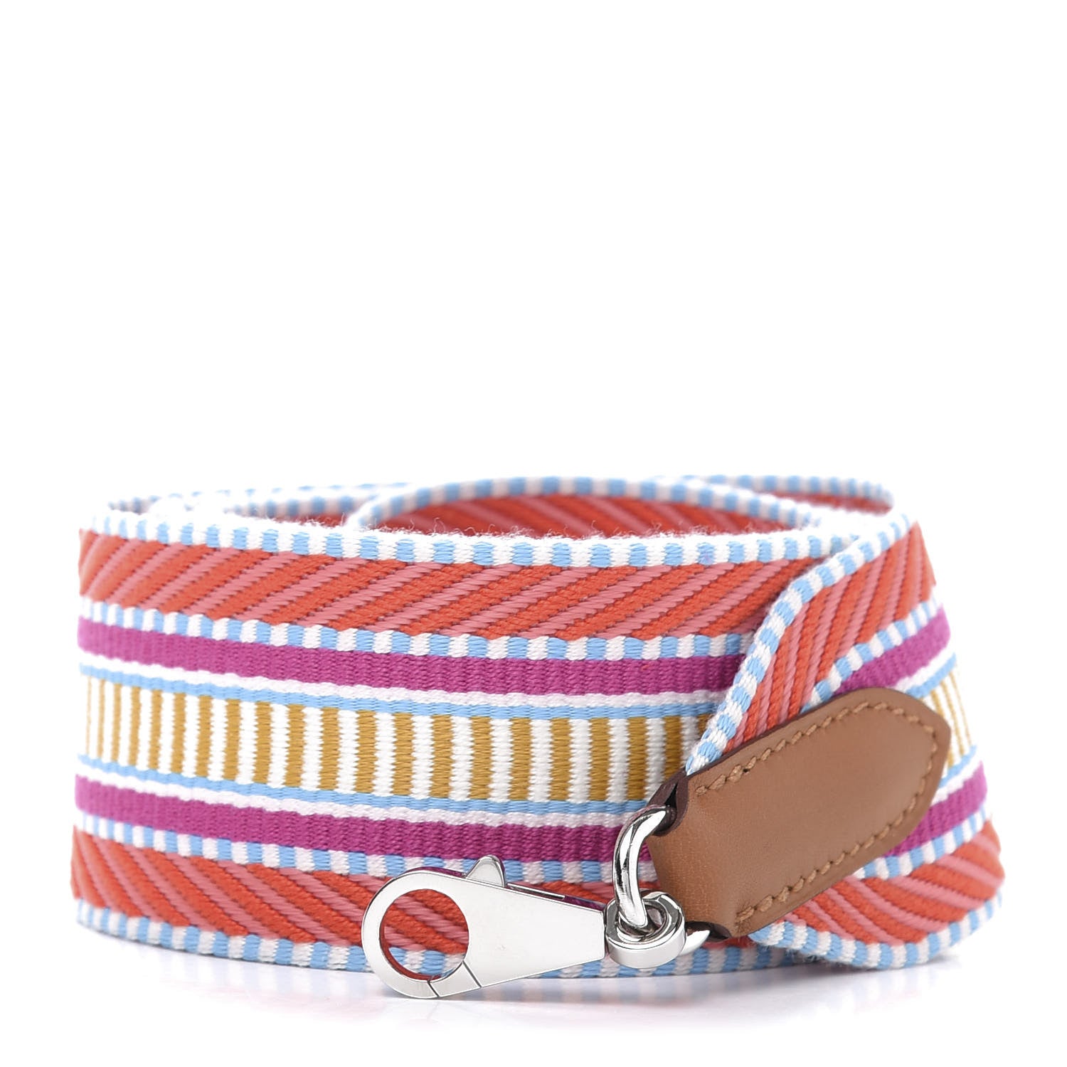 Hermes Toile Swift 50mm Sangle Cavale Shoulder Strap Capucine Magnolia Gold 1 of 6
