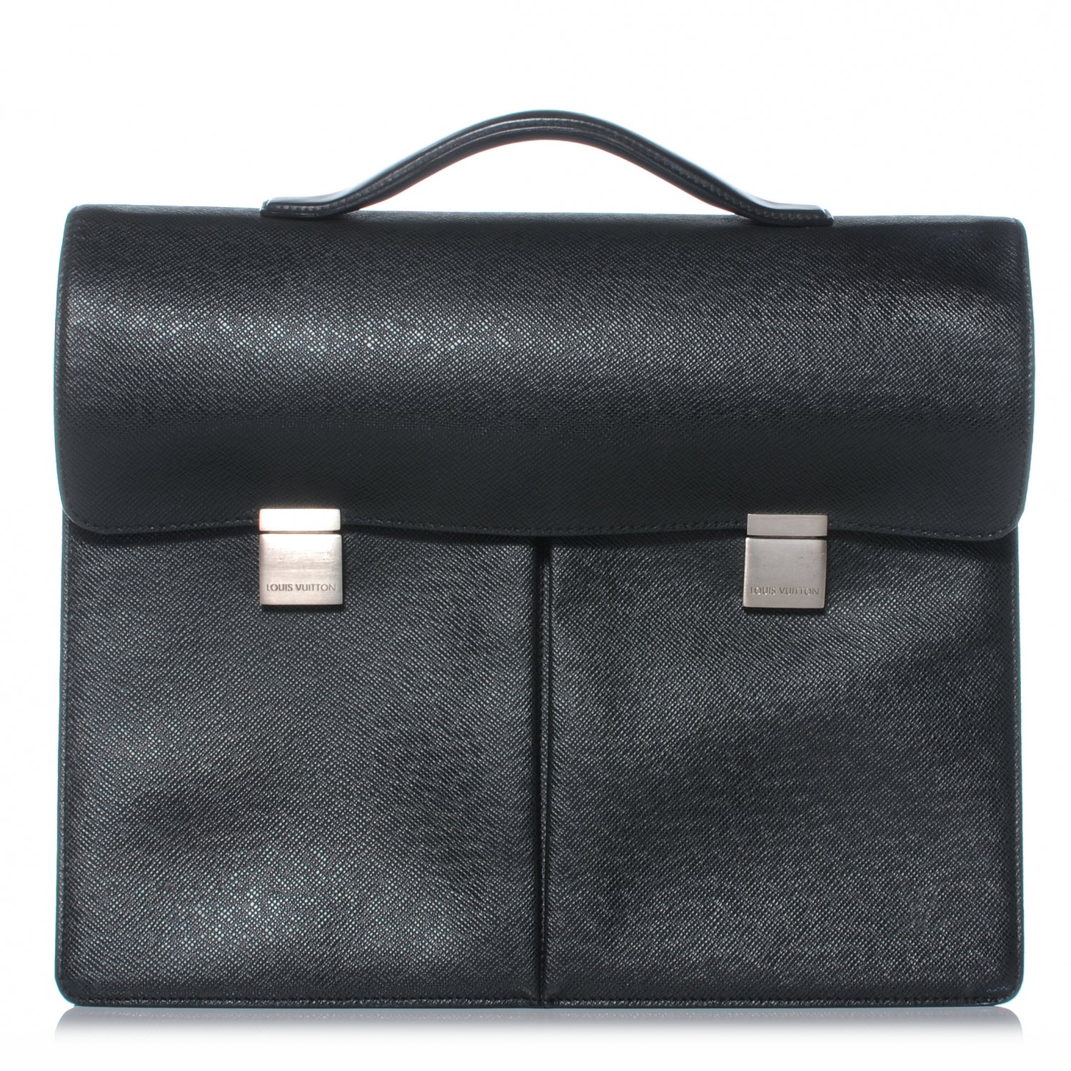Louis Vuitton Taiga Serviette Khazan 1 Soufflet Briefcase Black 1 of 7