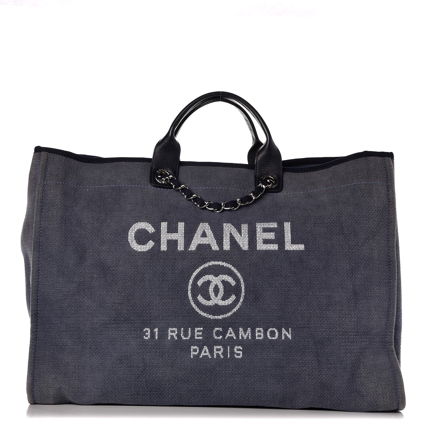 Chanel Canvas Extra Large Deauville Tote Blue 1 of 7