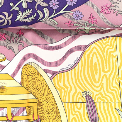 Hermes Silk Le Premier Chant Scarf 90 Violet Bleu Glacier 5 of 6