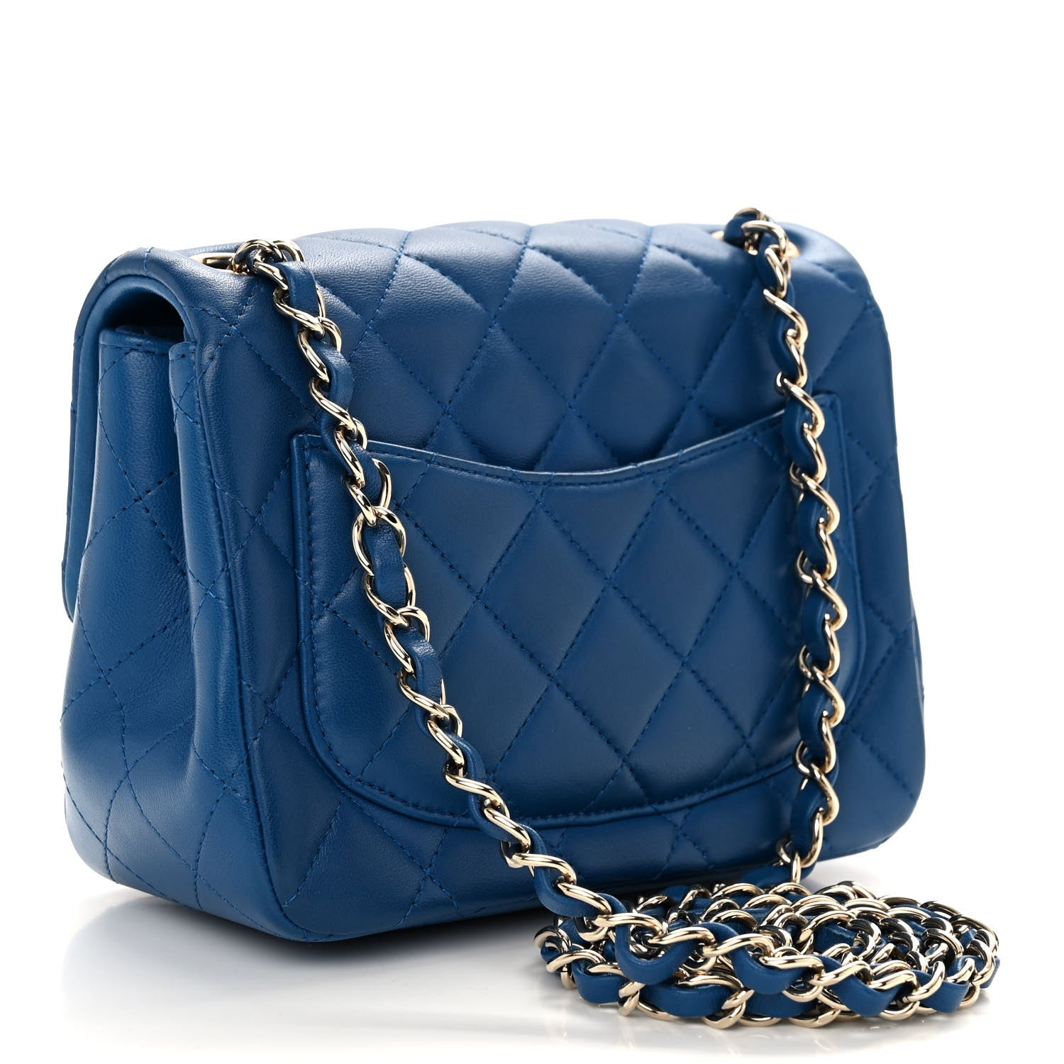 Chanel Lambskin Quilted Mini Square Flap Blue 3 of 13