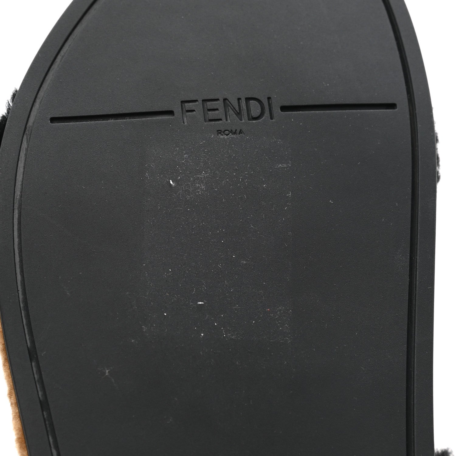 Fendi Shearling FF Fendi Feel Sandals 38 Tobacco Black 9 of 9