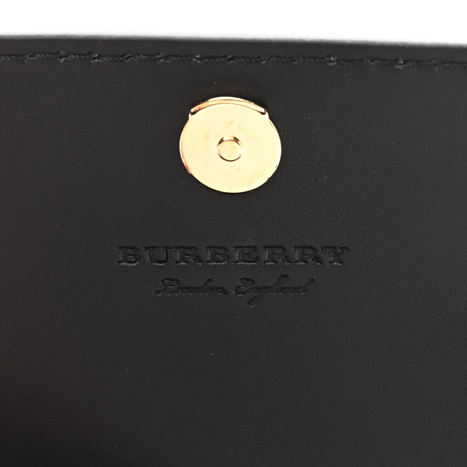 Burberry Derby Calfskin House Check Wallet On Chain Black 6 of 9