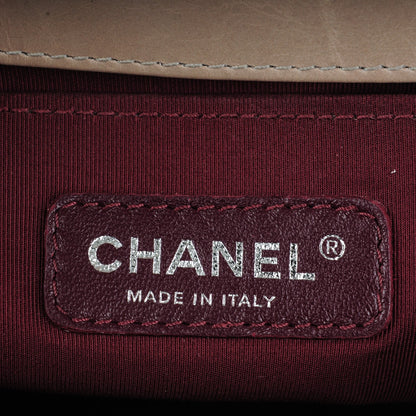 Chanel Glazed Calfskin Quilted Medium Boy Chained Flap Beige 6 of 10