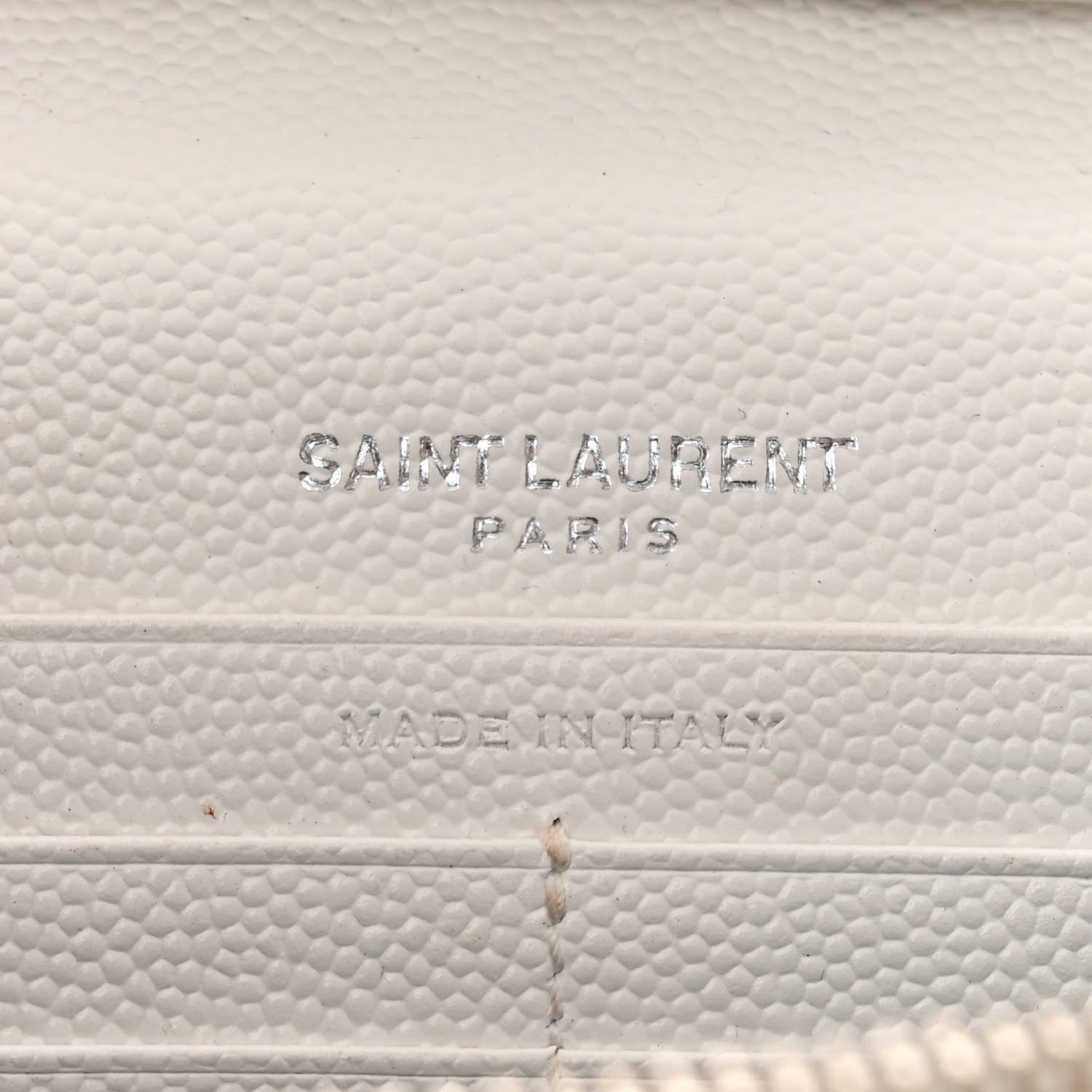 Saint Laurent Grain De Poudre Matelasse Chevron Monogram Chain Wallet White 6 of 12