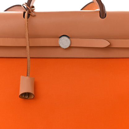 Hermes Vache Hunter Toile Herbag Zip 39 MM Orange Natural 9 of 12