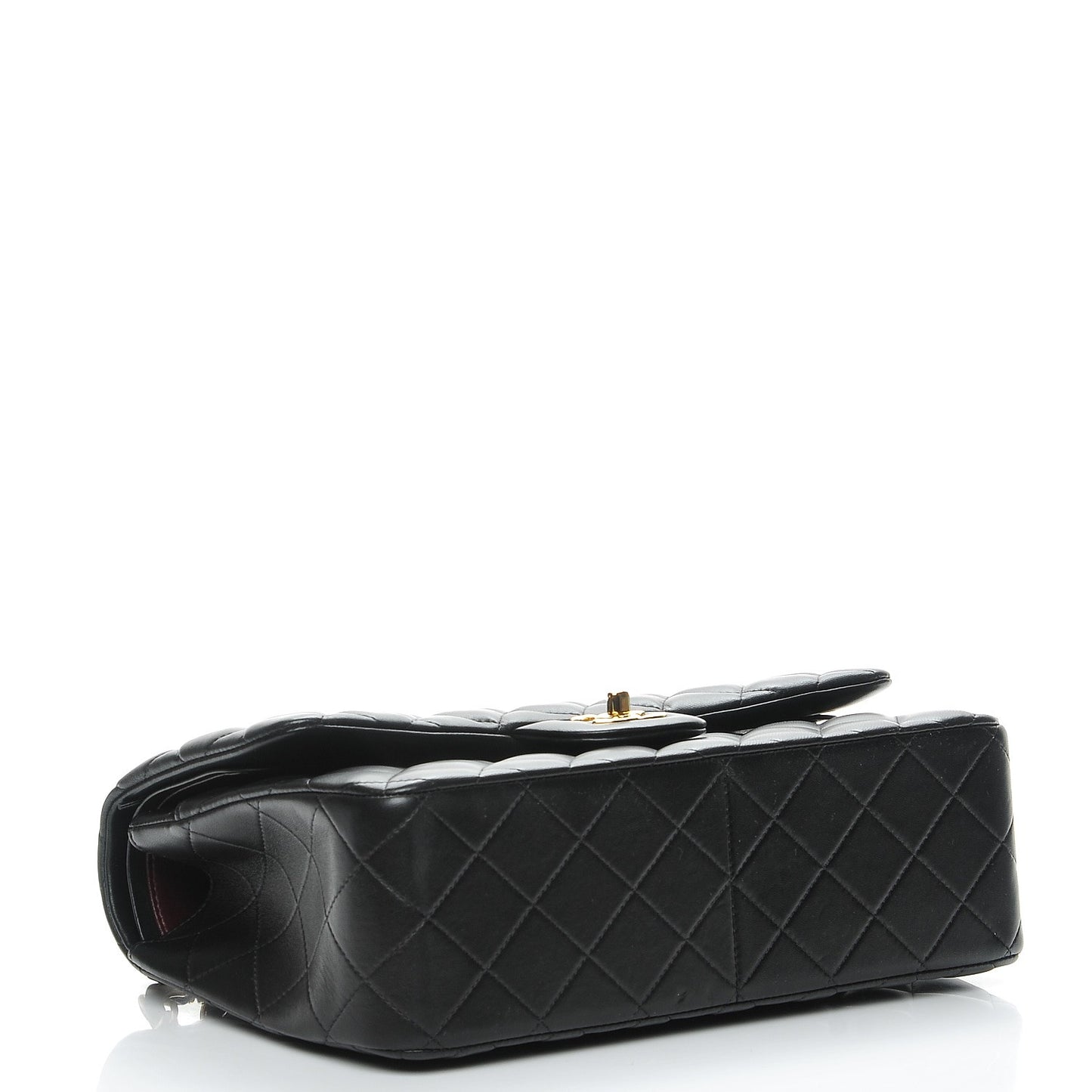 Lambskin Quilted Jumbo Double Flap Black