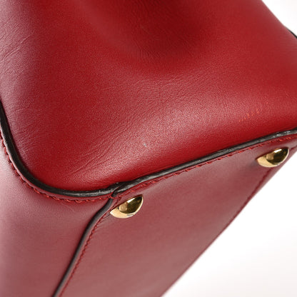 Fendi Vitello Morgan Fabric Jacquard Pequin Medium Peekaboo Iconic Satchel Mattone Tobacco Black 12 of 12
