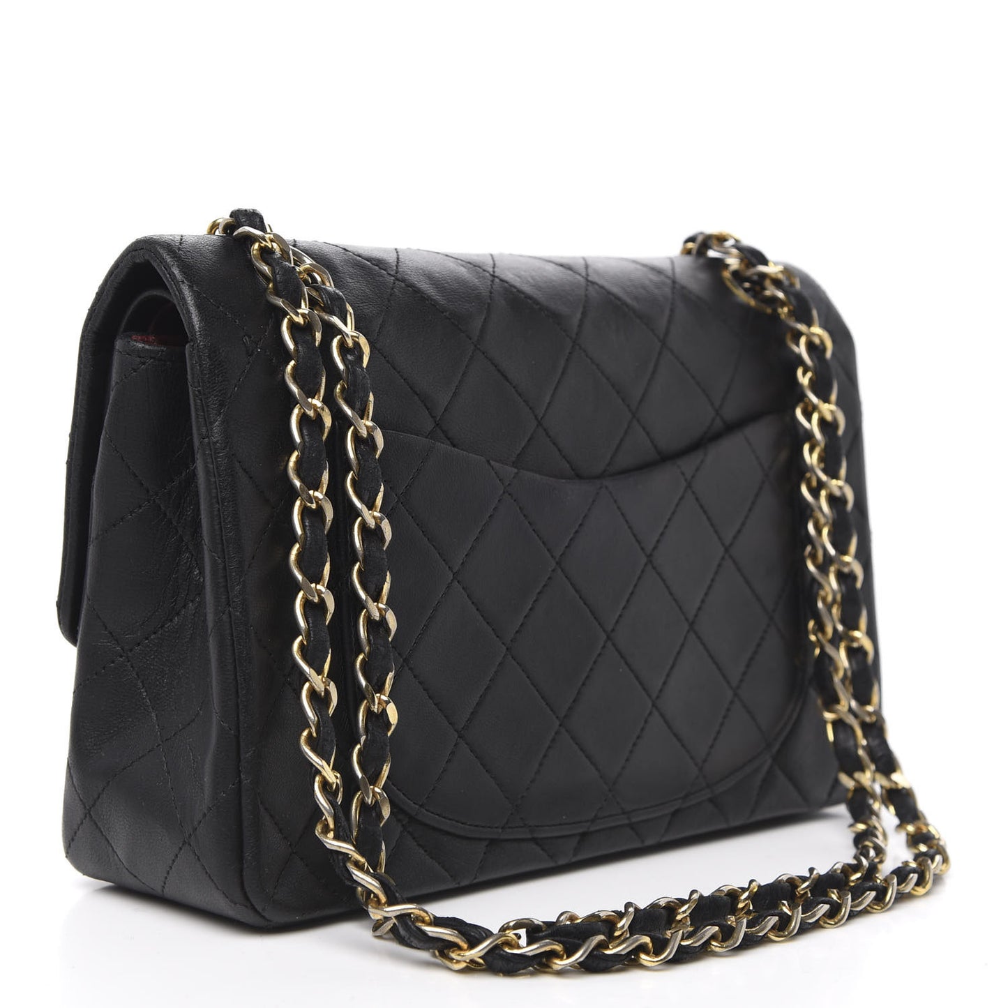 Lambskin Quilted Small Double Flap Black