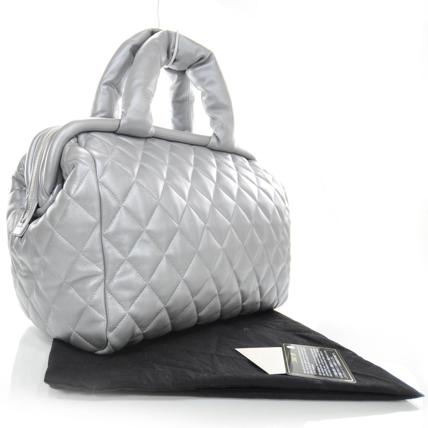 Lambskin COCO Cocoon Bowler Silver