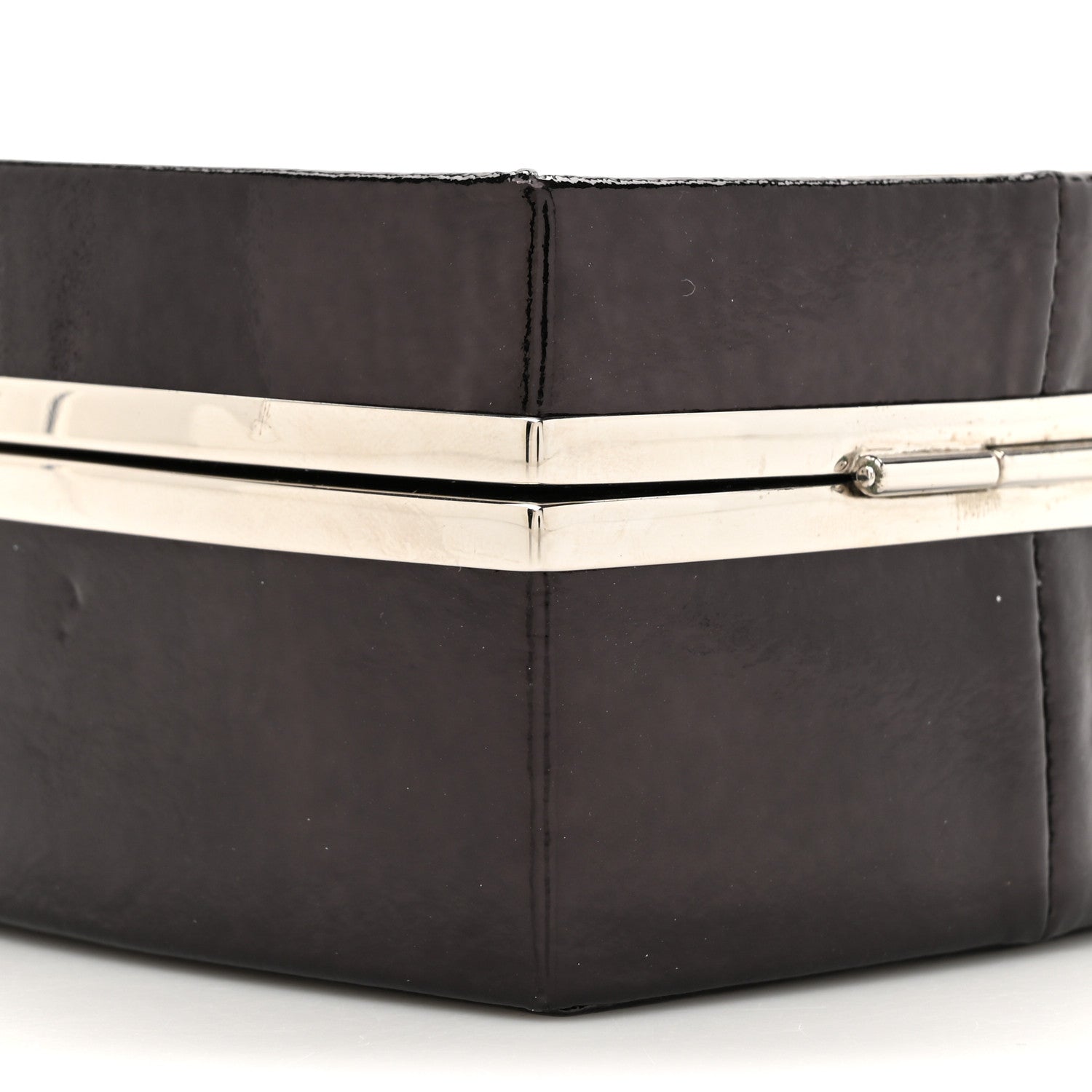 Chanel Patent Goatskin Make-Up Box Clutch With Chain  Black 10 of 16