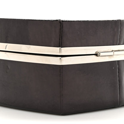 Chanel Patent Goatskin Make-Up Box Clutch With Chain  Black 10 of 16