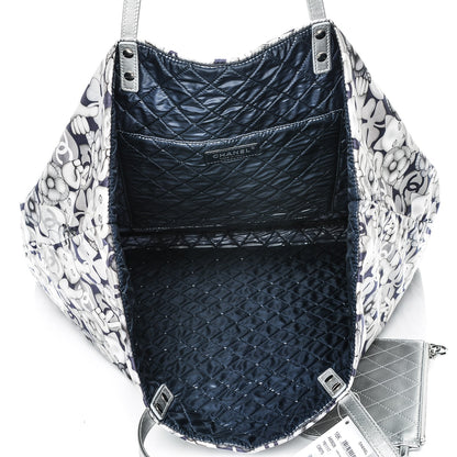 Chanel Nylon Cat Emoticon Tote Navy Silver 5 of 8