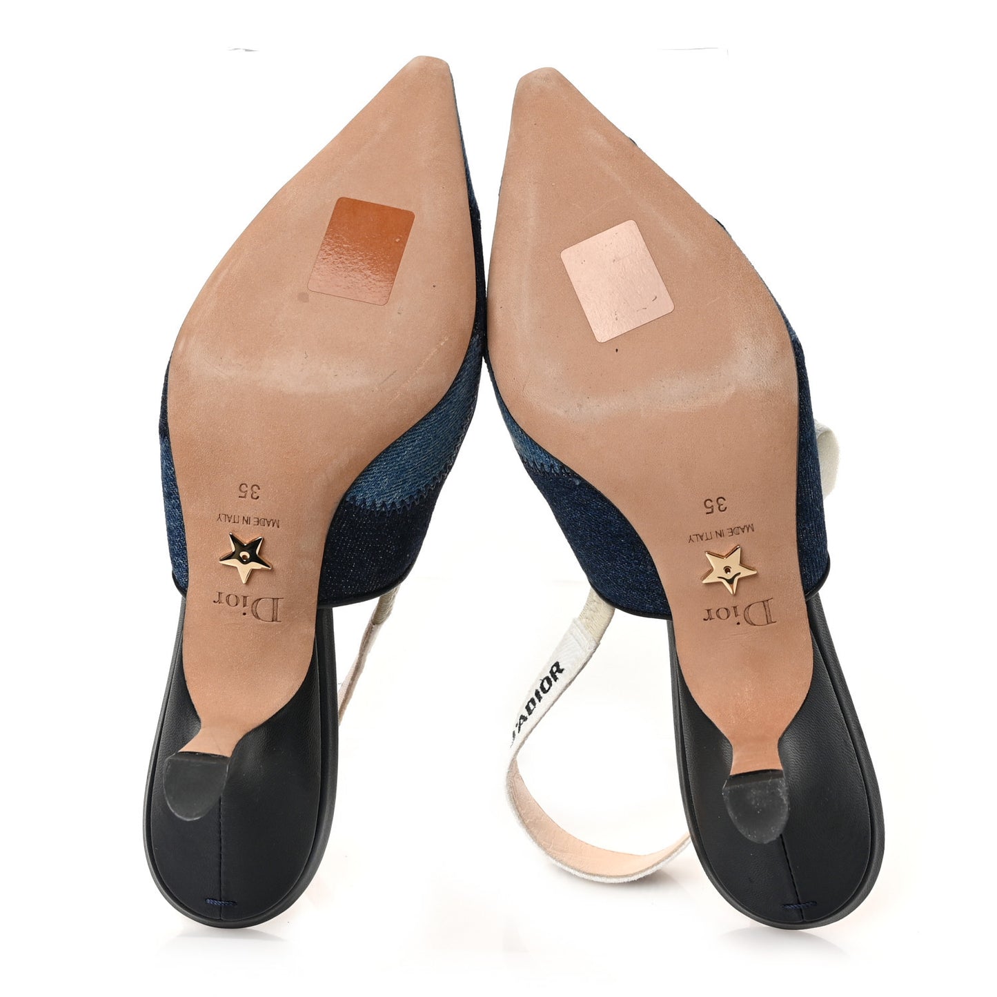 Denim Ribbon Patchwork J'Adior Slingback 65mm Pumps 35 Deep Blue