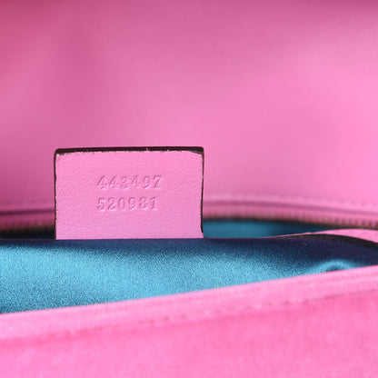 Gucci Velvet Matelasse Marquise Crystals Embroidered Small GG Marmont Shoulder Bag Malva 8 of 13