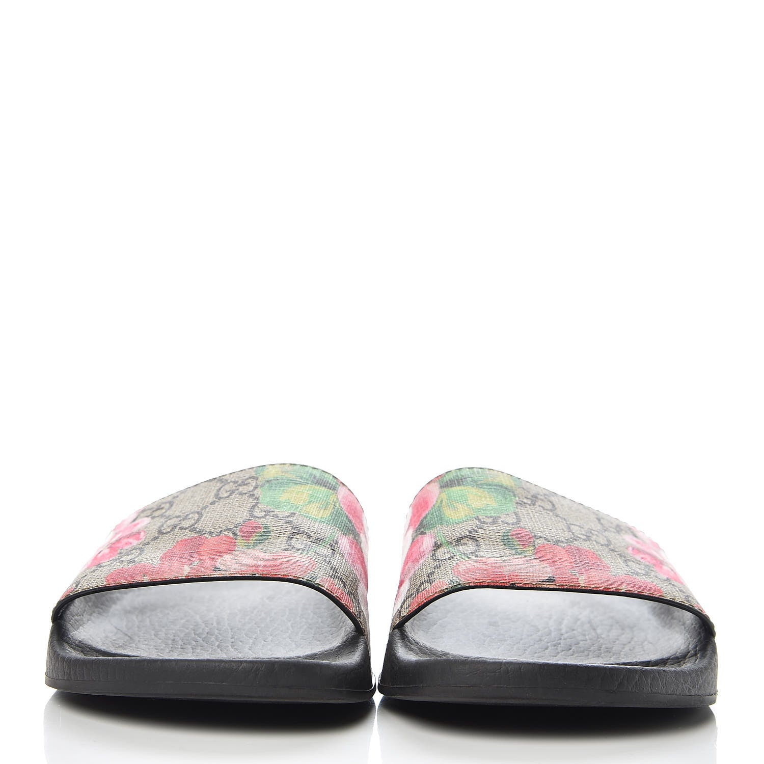 Gucci GG Supreme Monogram Blooms Slide Sandals 34 Beige Multicolor 2 of 11