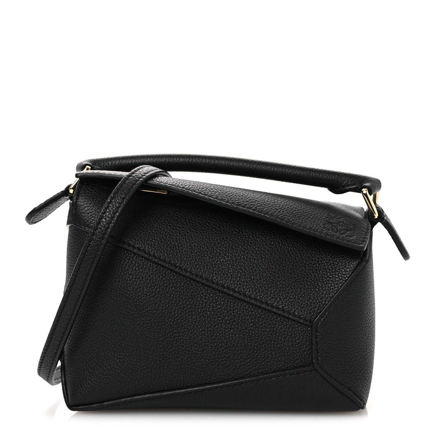 Loewe Soft Grained Calfskin Mini Puzzle Edge Bag Black 1 of 9
