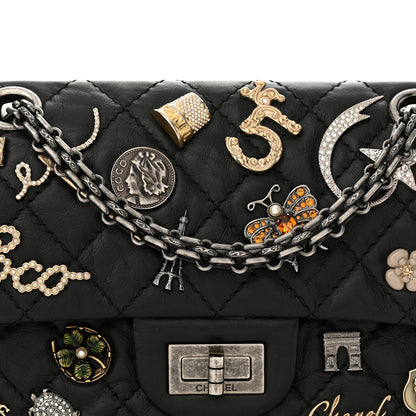Chanel Aged Calfskin Lucky Charms 2.55 Reissue 224 Flap Black 8 of 12