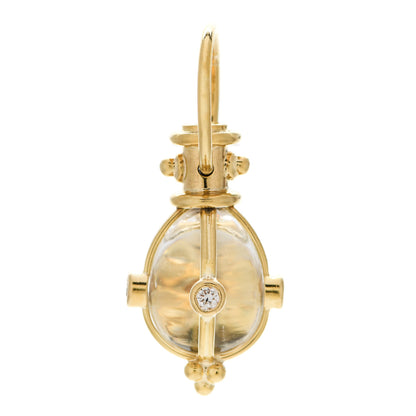 Temple St. Clair 18K Yellow Gold Diamond Rock Crystal XS Classic Amulet Pendant 1 of 3