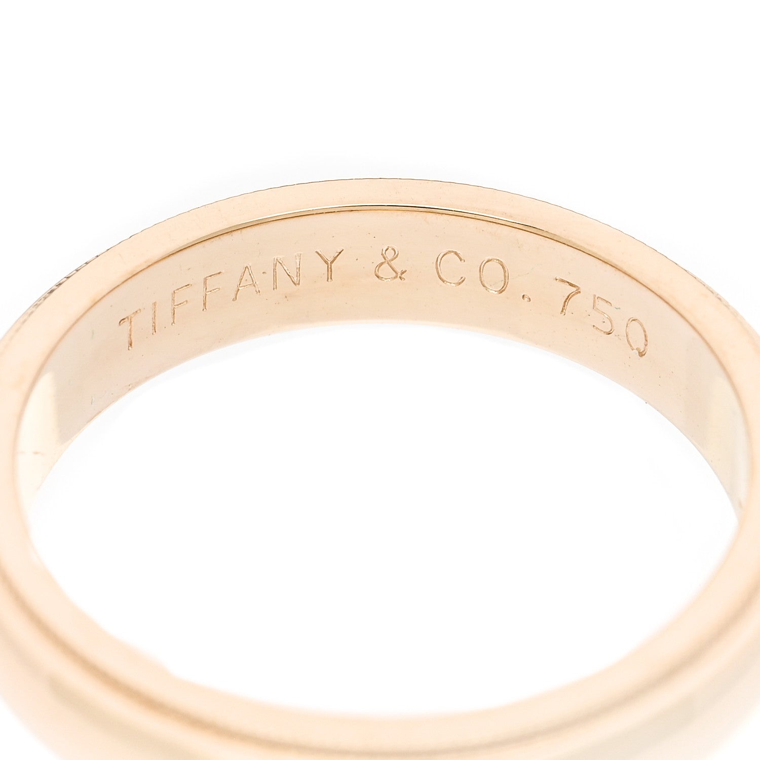Tiffany 18K Yellow Gold 4mm Essential Double Milgrain Band Ring 53 6.5 4 of 6