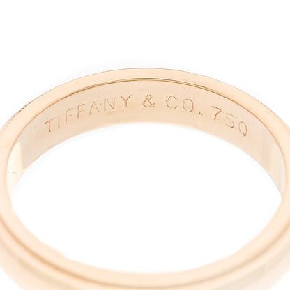 Tiffany 18K Yellow Gold 4mm Essential Double Milgrain Band Ring 53 6.5 4 of 6
