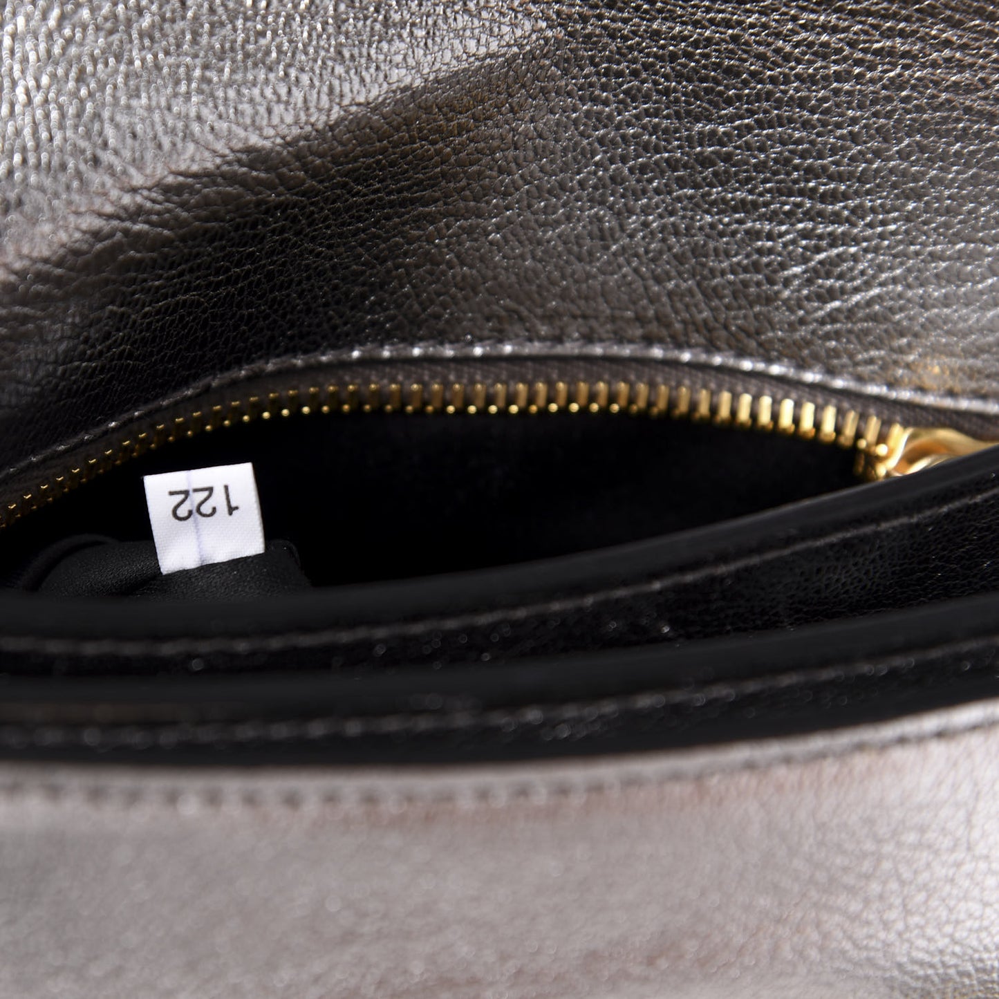 Metallic Goatskin Madras Crossbody Bag Chrome