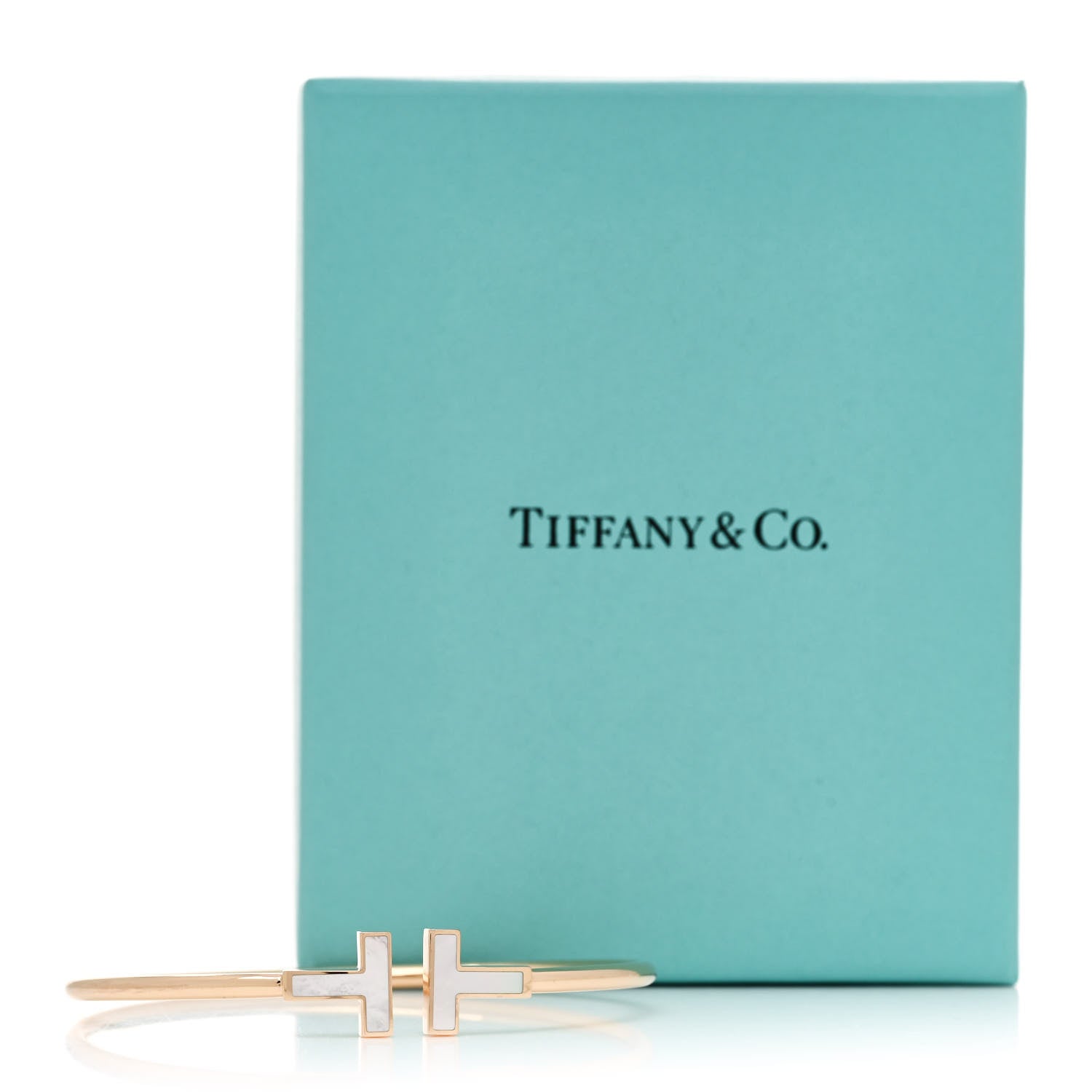 Tiffany 18K Rose Gold Mother of Pearl T Wire Bracelet 4 of 4