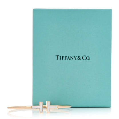Tiffany 18K Rose Gold Mother of Pearl T Wire Bracelet 4 of 4