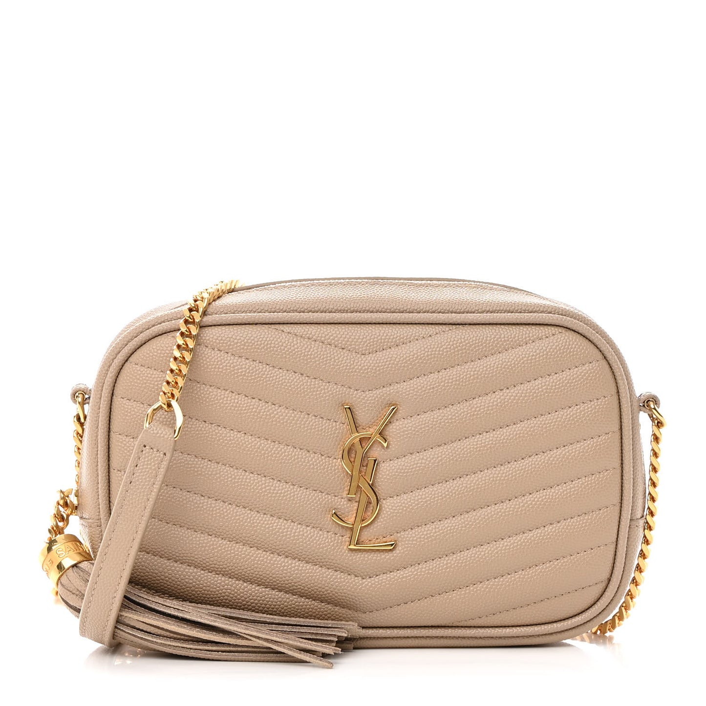 Grain De Poudre Matelasse Monogram Mini Lou Camera Bag Dark Beige