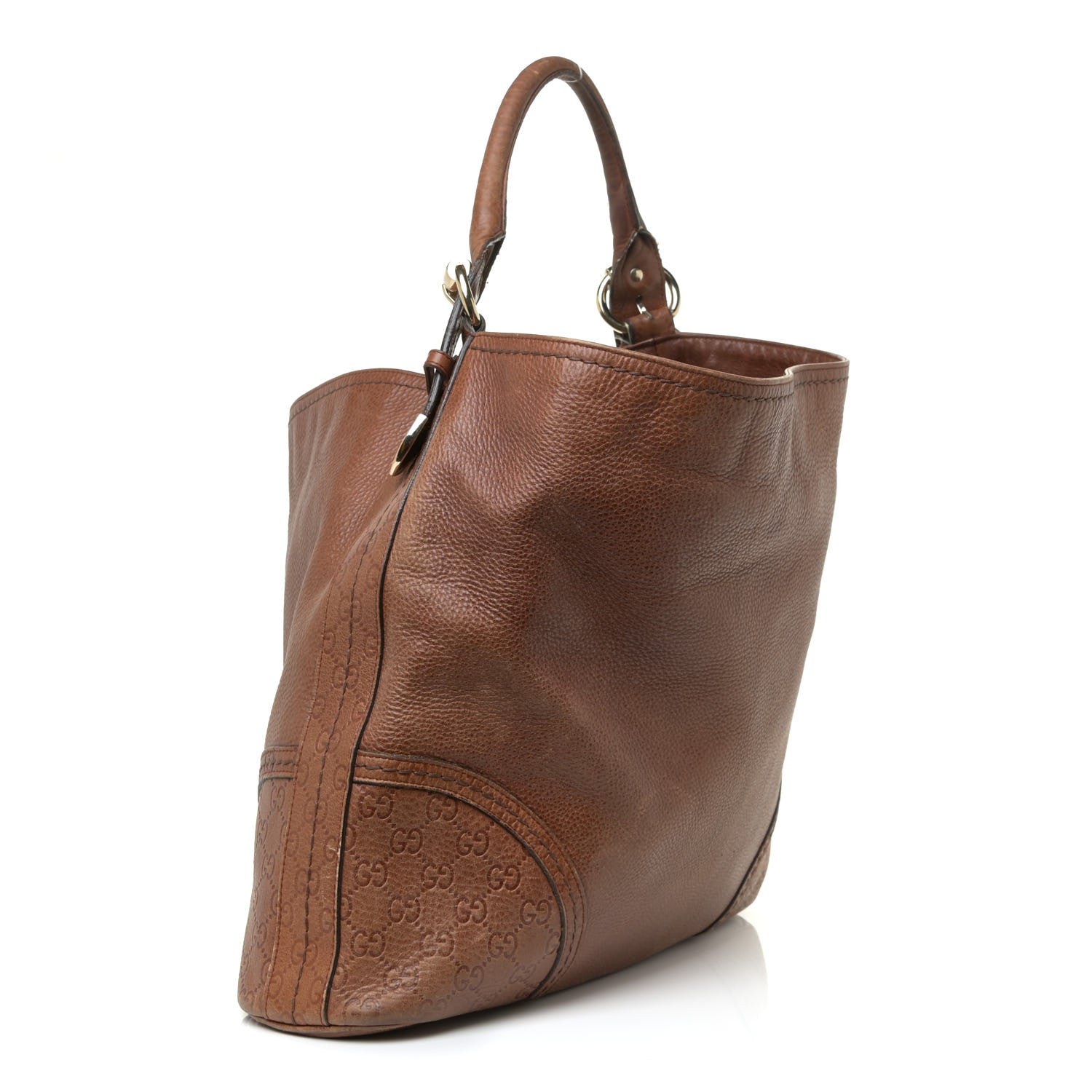 Gucci Calfskin Guccissima Trim Large Signoria Hobo Brown 3 of 23