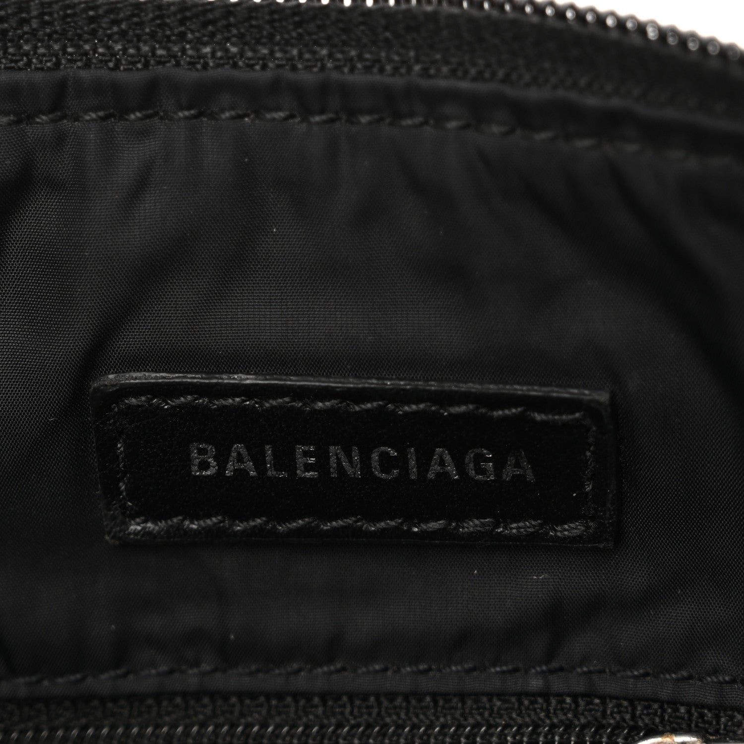 Balenciaga Recycled Sport Nylon Logo Embroidered Wheel Sling Bag Black White 6 of 9