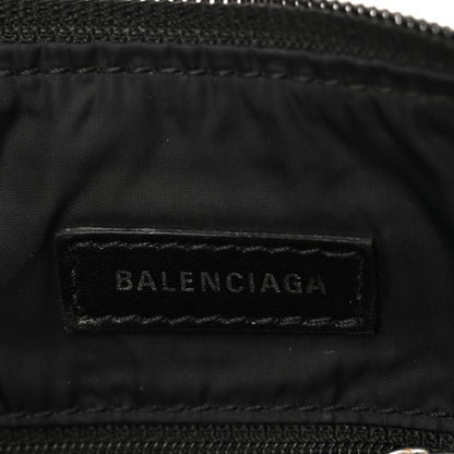 Balenciaga Recycled Sport Nylon Logo Embroidered Wheel Sling Bag Black White 6 of 9