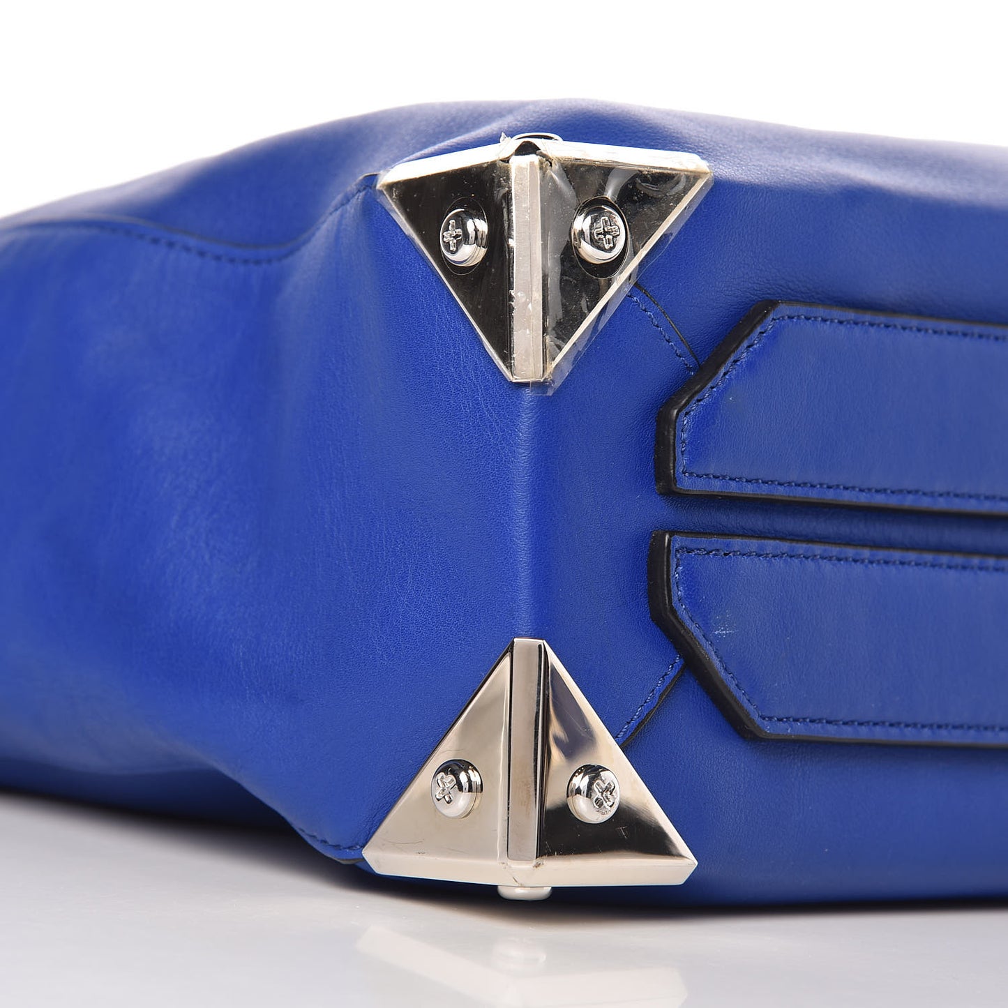 Pebbled Calfskin Prisma Skeletal Tote Azure