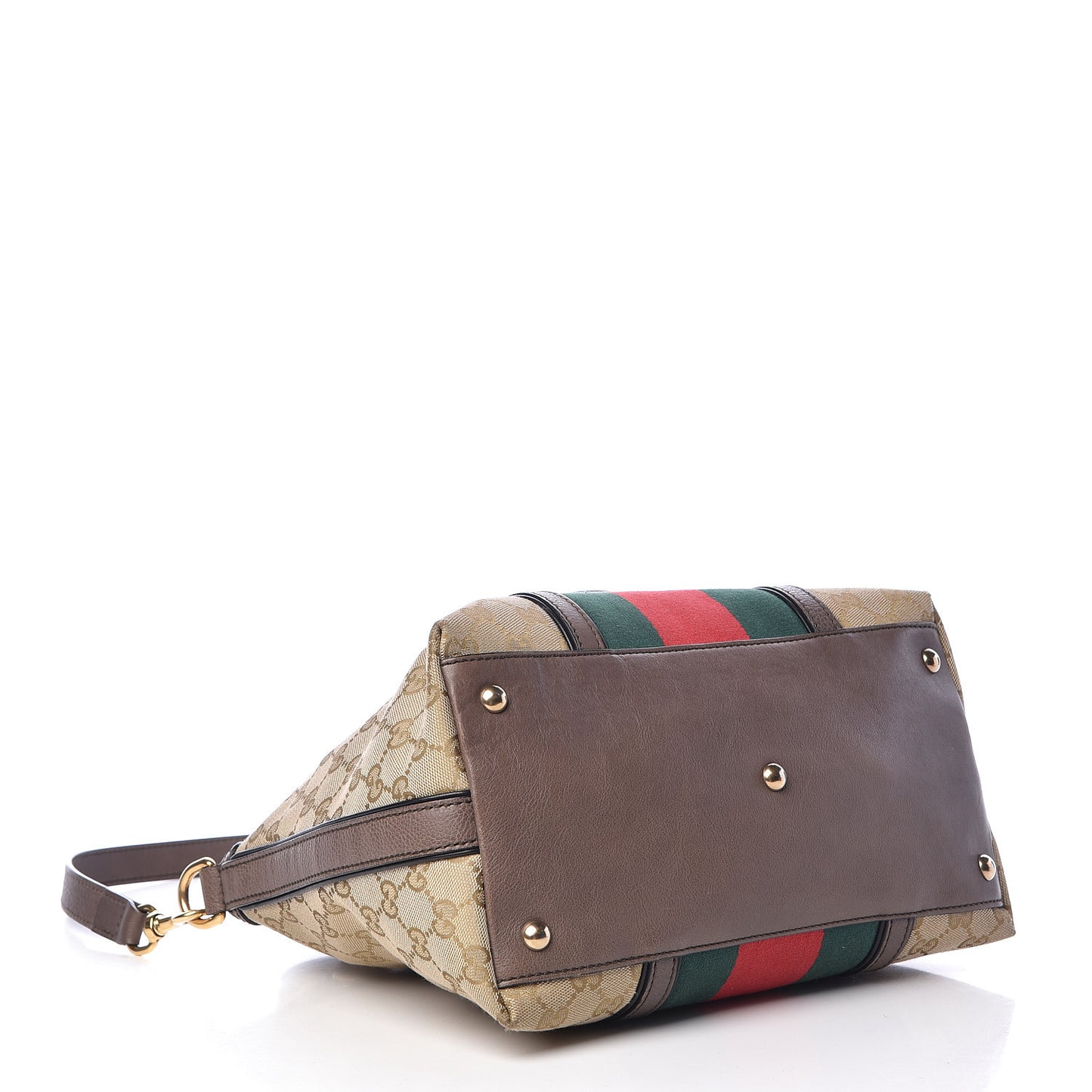 Monogram Web Rania Top Handle Bag Brown