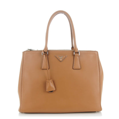 Prada City Calf Large Galleria Double Zip Tote Caramel Papaya 1 of 7