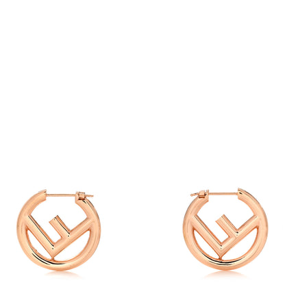 Fendi Metal FF Hoop Earrings Rose Gold 1 of 5