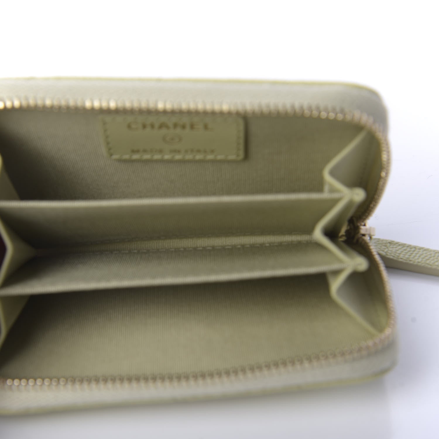 Chanel Caviar Quilted French New Wave Zip Coin Purse Light Green 5 of 8