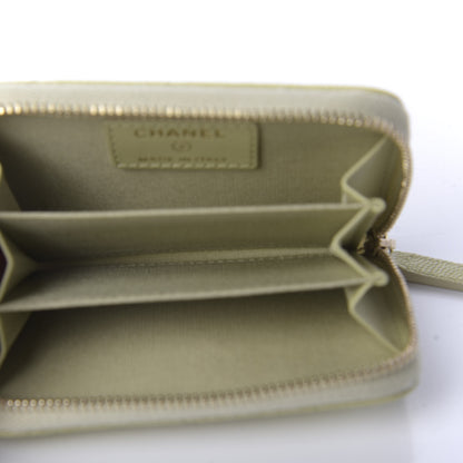 Chanel Caviar Quilted French New Wave Zip Coin Purse Light Green 5 of 8