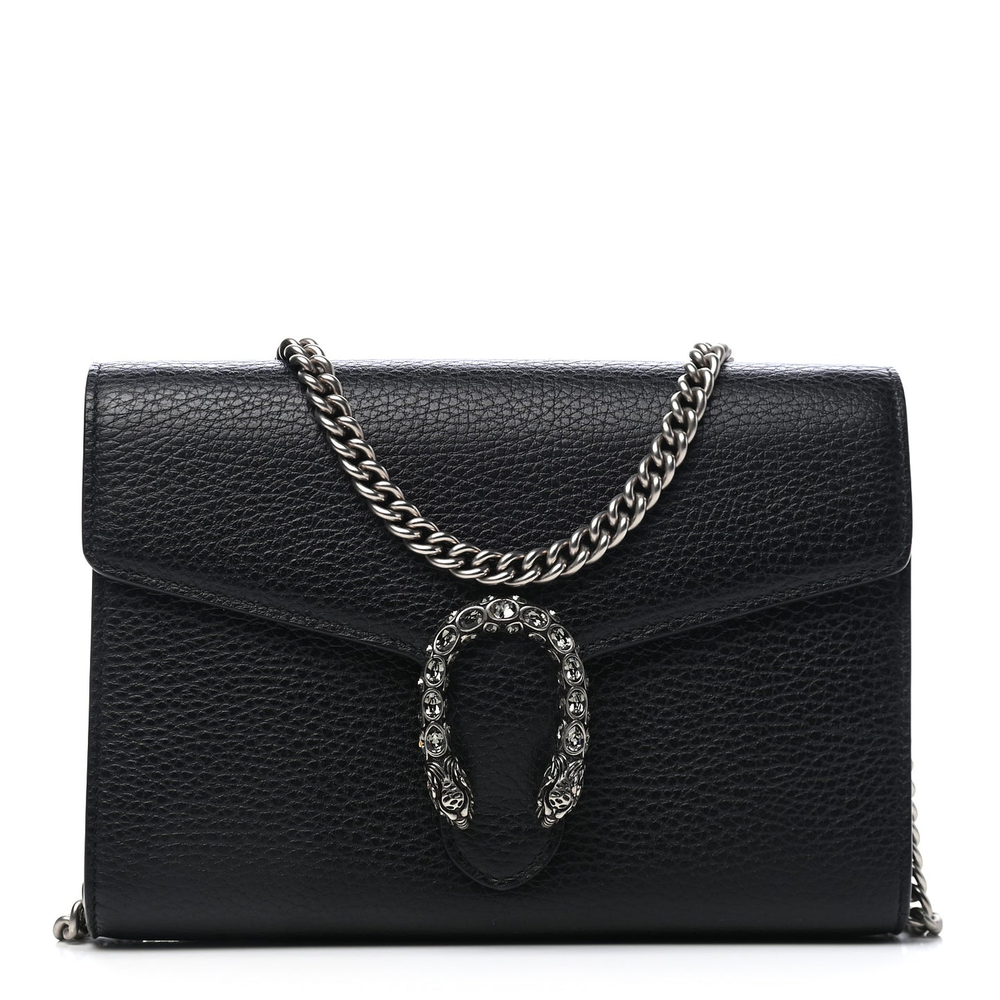 Calfskin Mini Dionysus Chain Wallet Black