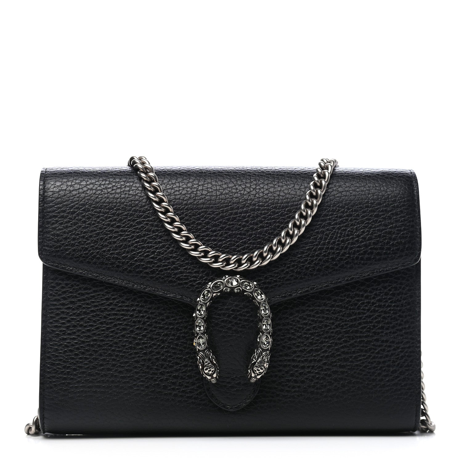 Gucci Calfskin Mini Dionysus Chain Wallet Black 1 of 10