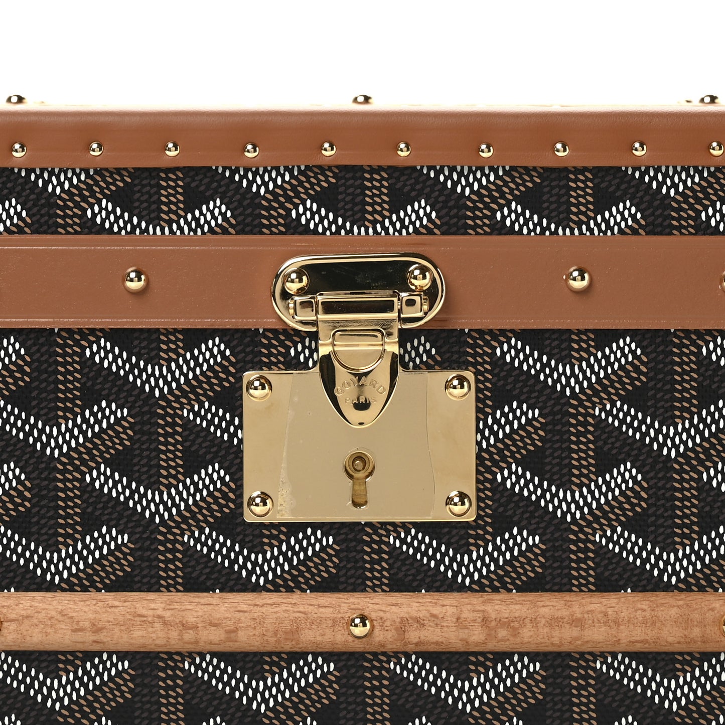 Goyardine 352 Trunk Black Tan