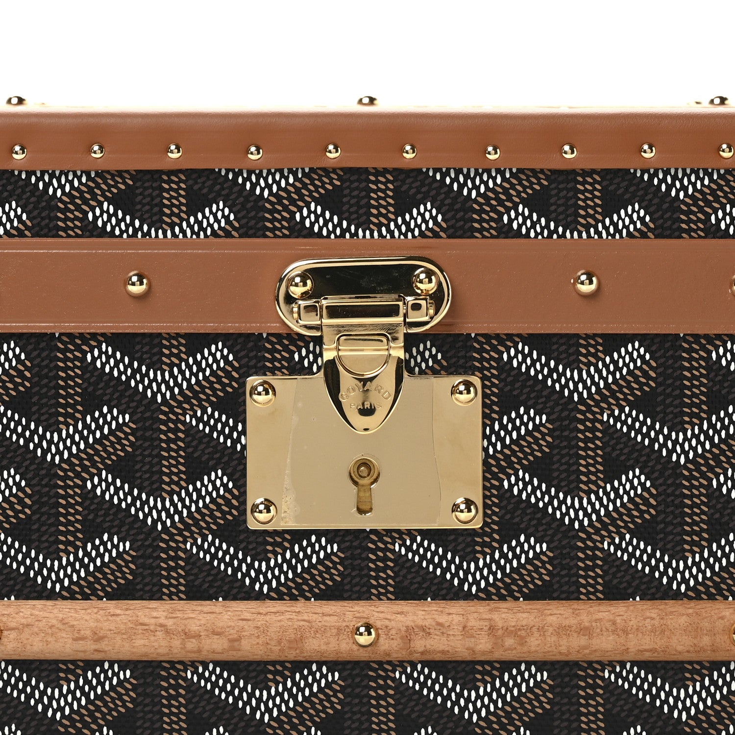 Goyard Goyardine 352 Trunk Black Tan 8 of 12