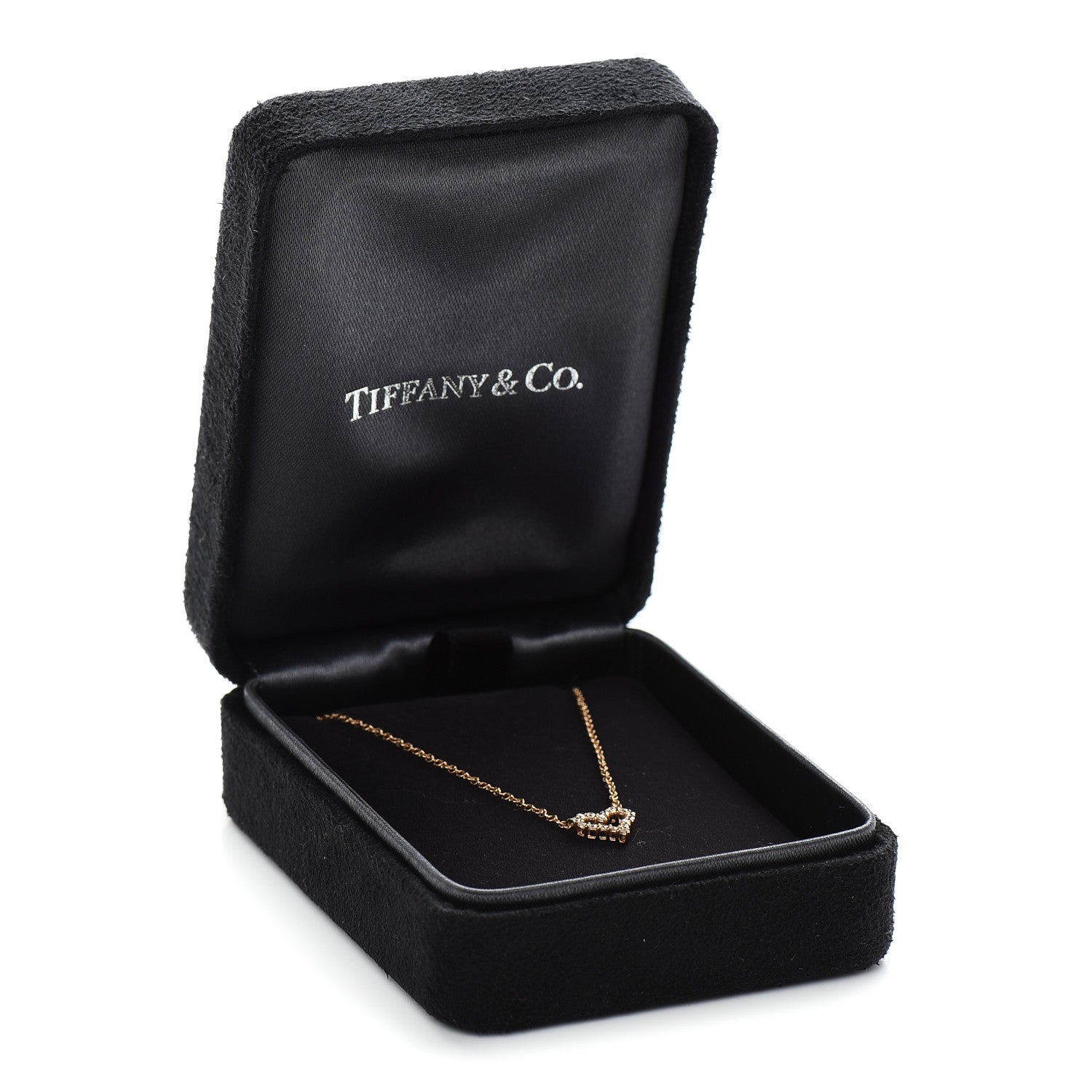 Tiffany 18K Rose Gold Diamond Extra Mini Heart Pendant Necklace 6 of 6