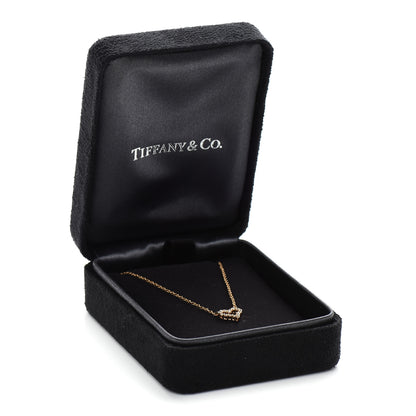 Tiffany 18K Rose Gold Diamond Extra Mini Heart Pendant Necklace 6 of 6