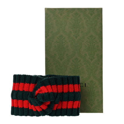 Gucci Wool Web Headband M Green Red 6 of 6