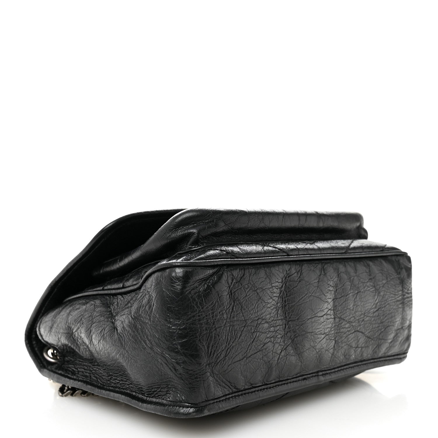 Saint Laurent Crinkled Calfskin Matelasse Monogram Medium Niki Chain Satchel Black 4 of 10