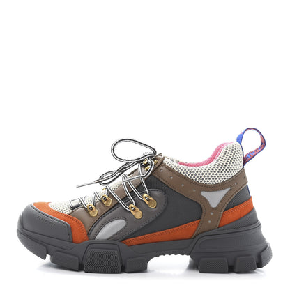 Gucci X SEGA Mesh Canvas Calfskin Womens Flashtrek Sneakers 39 White Box Pink Ardesia Loess 1 of 9
