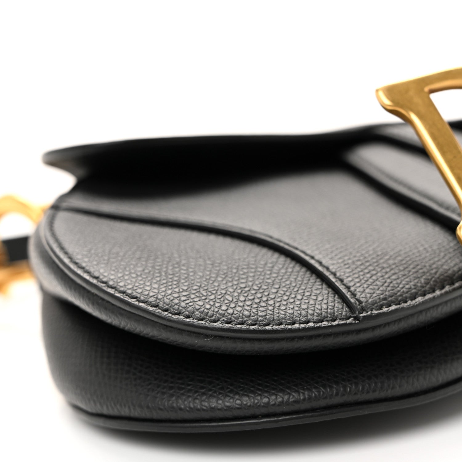 Christian Dior Grained Calfskin Mini Saddle Bag Black 9 of 10